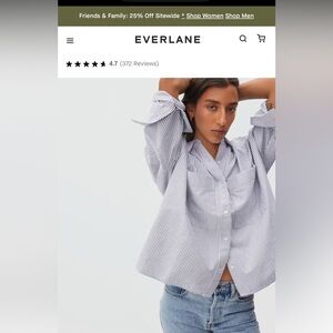 NWT Everlane the boxy oxford stripe shirt